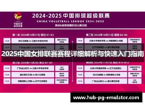 2025中国女排联赛赛程详细解析与快速入门指南